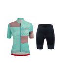 SANTINI Kurzarm Radtrikot und Shorts - GIADA OPTIC LADY - Schwarz/Blau/Rosa