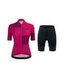 SANTINI Kurzarm Radtrikot und Shorts - GIADA OPTIC LADY - Rosa/Schwarz