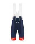 SANTINI Kurze Fahrradhose mit Trägern - TREK SEGAFREDO 2022 FAN LINE - Blau/Rot