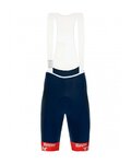SANTINI Kurze Fahrradhose mit Trägern - TREK SEGAFREDO 2022 ORIGINAL - Rot/Blau