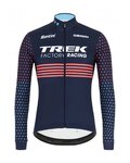 SANTINI Langarm Fahrradtrikot für den Winter - TREK 2022 FACTORY RACING CX WINTER - Rosa/Blau