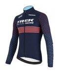 SANTINI Langarm Fahrradtrikot für den Winter - TREK 2022 FACTORY RACING CX WINTER - Rosa/Blau