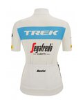 SANTINI Kurzarm Fahrradtrikot - TREK SEGAFREDO 2022 LADY FAN LINE - Blau/Weiß