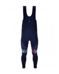 SANTINI Lange Fahrradhose mit Trägern - TREK 2023 FACTORY RACING WINTER - Blau