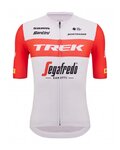 SANTINI Kurzarm Fahrradtrikot - TREK SEGAFREDO 2023 FAN LINE - Rot/Weiß