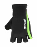 SANTINI Fingerlose Fahrradhandschuhe - X IRONMAN VIS - Schwarz/Grün