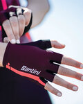 SANTINI Fingerlose Fahrradhandschuhe - X IRONMAN DEA - bordeaux/Rosa