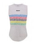 SANTINI Ärmelloses Fahrrad-Shirt - UCI WORLD CHAMPION  - Weiß/Regenbogen