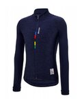 SANTINI Langarm Fahrradtrikot für den Winter - UCI RAINBOW PURE WNT - Blau