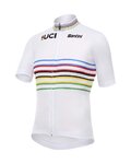 SANTINI Kurzarm Fahrradtrikot - UCI WORLD CHAMPION MASTER - Weiß/Regenbogen