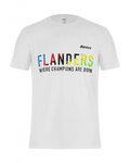 SANTINI Kurzarm Fahrrad-Shirt - UCI FLANDERS CHAMP - Weiß