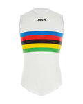 SANTINI Ärmelloses Fahrrad-Shirt - UCI RAINBOW - Weiß/Regenbogen