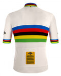 SANTINI Kurzarm Fahrradtrikot - UCI WORLD 100 GOLD - Regenbogen/Weiß