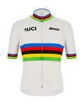 SANTINI Kurzarm Fahrradtrikot - UCI WORLD CHAMP ECO - Regenbogen/Weiß