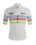 SANTINI Kurzarm Fahrradtrikot - UCI WORLD CHAMP 100 - Weiß/Regenbogen