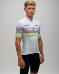 SANTINI Kurzarm Fahrradtrikot - UCI WORLD CHAMP 100 - Weiß/Regenbogen