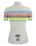 SANTINI Kurzarm Fahrradtrikot - UCI WORLD 100 LADY - Weiß/Regenbogen