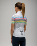 SANTINI Kurzarm Fahrradtrikot - UCI WORLD 100 LADY - Weiß/Regenbogen