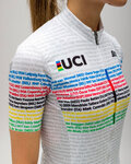 SANTINI Kurzarm Fahrradtrikot - UCI WORLD 100 LADY - Weiß/Regenbogen