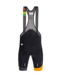 SANTINI Kurze Fahrradhose mit Trägern - EYES - Orange/Schwarz