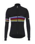 SANTINI Langarm Fahrradtrikot für den Winter - UCI RAINBOW WOOL - Schwarz