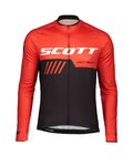 SCOTT Langarm Fahrradtrikot für den Sommer - RC TEAM 10 SUMMER - Rot/Schwarz