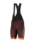 SCOTT Kurze Fahrradhose mit Trägern - RC TEAM - Orange/Rot
