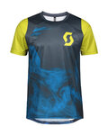SCOTT Kurzarm Fahrradtrikot - TRAIL VERTIC - Blau/Gelb