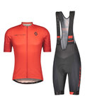 SCOTT Kurzarm Radtrikot und Shorts - RC TEAM 10 - Grau/Schwarz/Rot