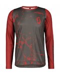 SCOTT Langarm Fahrradtrikot für den Sommer - TRAIL VERTIC LS - Grau/Rot