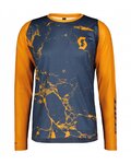 SCOTT Langarm Fahrradtrikot für den Sommer - TRAIL VERTIC LS - Blau/Orange