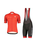 SCOTT Kurzarm Radtrikot und Shorts - RC TEAM 10 SS - Weiß/Grau/Rot
