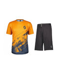 SCOTT MTB Radtrikot und Hose - TRAIL VERTIC SS - Orange/Blau/Schwarz