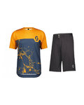 SCOTT MTB Radtrikot und Hose - TRAIL VERTIC PRO - Schwarz/Blau/Orange