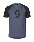 SCOTT Kurzarm Fahrrad-Shirt - ICON RAGLAN SS - Schwarz/Blau