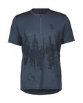 SCOTT Kurzarm Fahrradtrikot - TRAIL FLOW ZIP SS - Blau