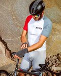SIX2 Kurzarm Fahrradtrikot - BIKE3 ULTRALIGHT - Weiß/Grau/Rot