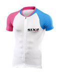 SIX2 Kurzarm Fahrradtrikot - BIKE3 ULTRALIGHT - Rosa/Blau/Weiß
