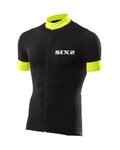 SIX2 Kurzarm Fahrradtrikot - BIKE3 STRIPES - Schwarz/Gelb