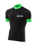 SIX2 Kurzarm Fahrradtrikot - BIKE3 STRIPES - Grün/Schwarz