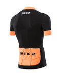 SIX2 Kurzarm Fahrradtrikot - BIKE3 STRIPES - Schwarz/Orange