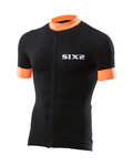 SIX2 Kurzarm Fahrradtrikot - BIKE3 STRIPES - Schwarz/Orange