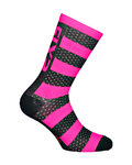 SIX2 Klassische Fahrradsocken - LUXURY MERINO - Rosa/Schwarz