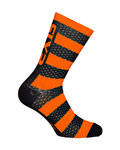 SIX2 Klassische Fahrradsocken - LUXURY MERINO - Orange/Schwarz