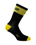 SIX2 Klassische Fahrradsocken - SHORT LOGO - Schwarz/Gelb