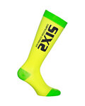 SIX2 Fahrradkniestrümpfe - RECOVERY - Schwarz/Grün/Gelb