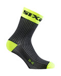 SIX2 Klassische Fahrradsocken - SHORT S - Gelb/Schwarz