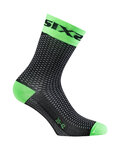 SIX2 Klassische Fahrradsocken - SHORT S - Schwarz/Grün
