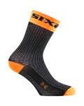 SIX2 Klassische Fahrradsocken - SHORT S - Orange/Schwarz