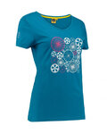 TDF Kurzarm Fahrrad-Shirt - ROUES LADY - Blau